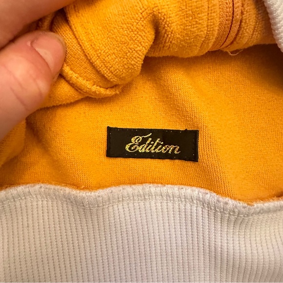 Puma Edition Marigold and White Terry Cropped T7 Track Jacket - Picture 6 of 7